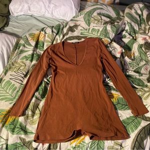 Brown shorts jumpsuit